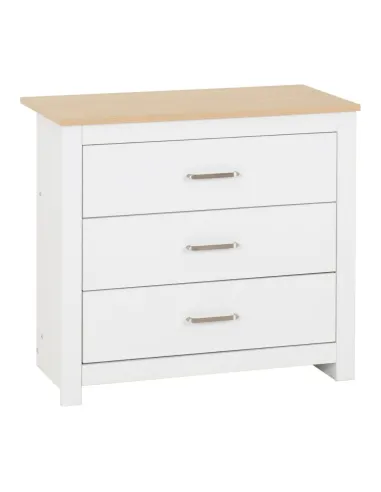 Portland 3 Drawer Chest - White/Oak Effect