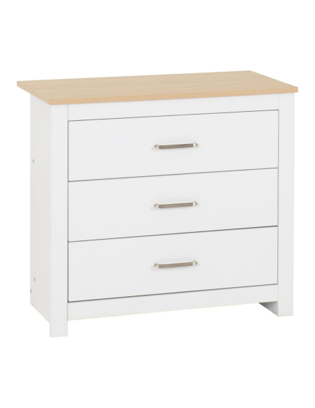 Portland 3 Drawer Chest - White/Oak Effect