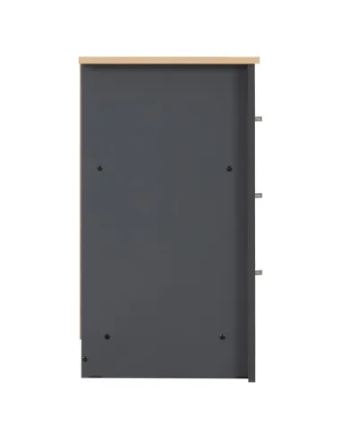 Portland 3 Drawer Chest - Grey/Oak Effect