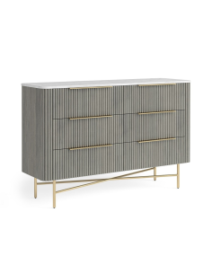 Lexington 6 Drawer Chest - Mango Charcoal/Marble 2