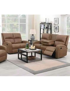 Blaine 2 Seater Manual Recliner Sofa - Tan 2
