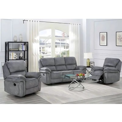 Seductive 3+1+1 Seater Manual Recliner Sofa Suite - Slate DISCONTINUED