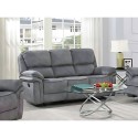 Seductive 3 Seater Manual Recliner Sofa - Dark Grey