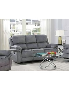 Seductive 3 Seater Manual Recliner Sofa - Dark Grey