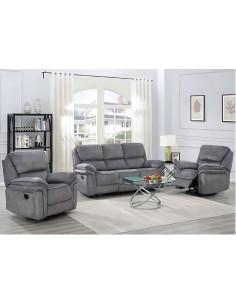 Seductive 3 Seater Manual Recliner Sofa - Dark Grey 2