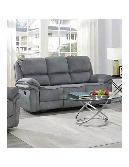 Seductive 3 Seater Manual Recliner Sofa - Slate