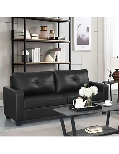 Vivo 3+2 Sofa Suite - Black Leathaire