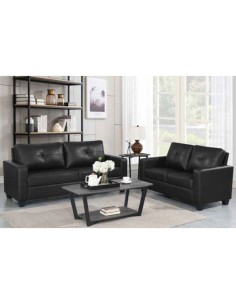 Vivo 3+2 Sofa Suite - Black Leathaire