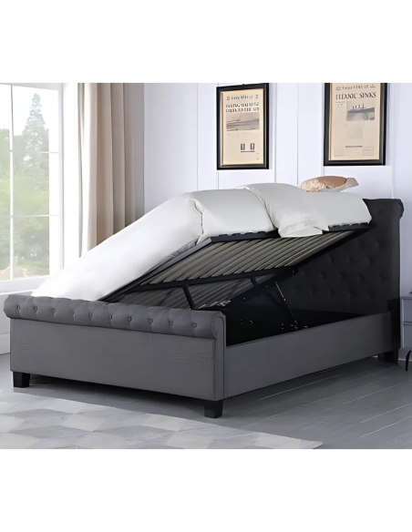 Layla 5ft Storage Bed Set - Grey (Bed & Mattress)