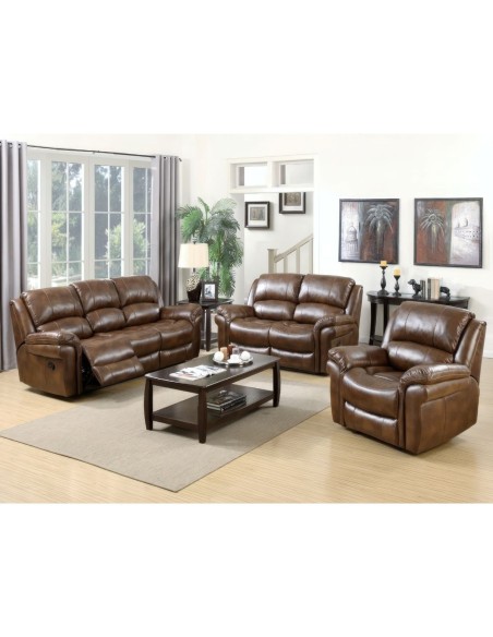 Farnham 3 Seater Manual Recliner Sofa - Tan