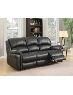Farnham 3 Seater Manual Recliner Sofa - Black
