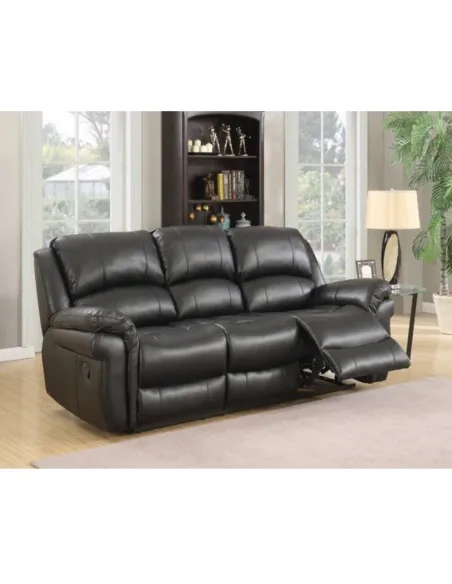 Farnham 3 Seater Manual Recliner Sofa - Black