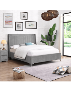 Mayo 4FT6 Bedframe - Grey Fabric