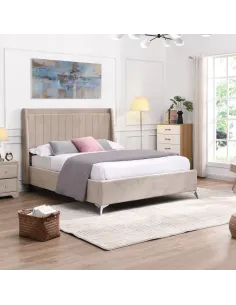 Mayo 5FT Bedframe - Beige Fabric