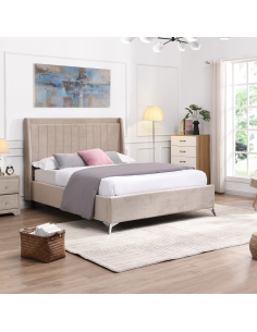 Mayo 4FT6 Bedframe -  Beige Fabric