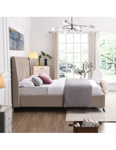 Mayo 4FT6 Bedframe -  Beige Fabric