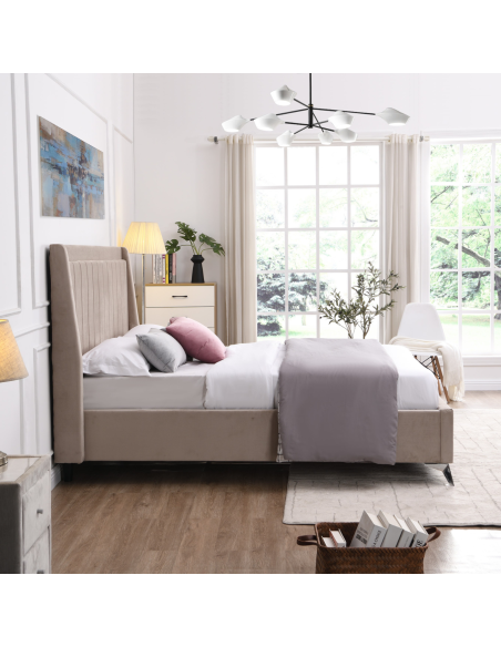 Mayo 4FT6 Bedframe -  Beige Fabric