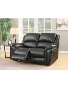 Farnham 2 Seater Manual Recliner Sofa - Black