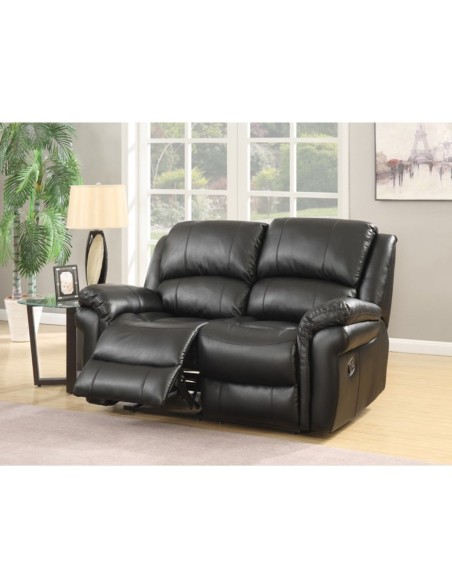 Farnham 2 Seater Manual Recliner Sofa - Black