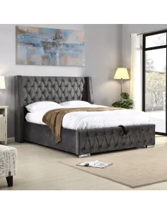 Jersey 4FT6 Bedframe - Dark Grey Fabric 2