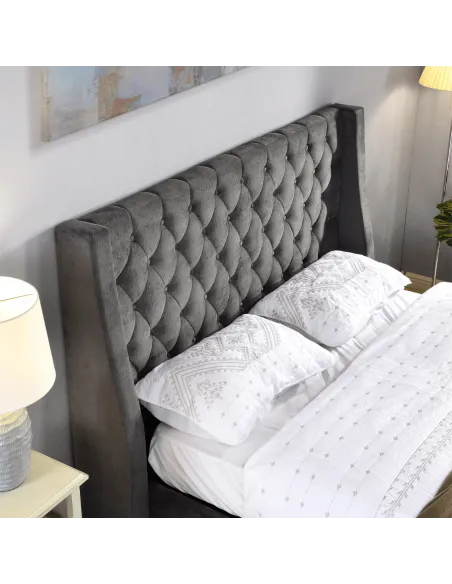 Jersey 4FT6 Bedframe - Dark Grey Fabric