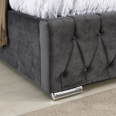 Jersey 4FT6 Bedframe - Dark Grey Fabric