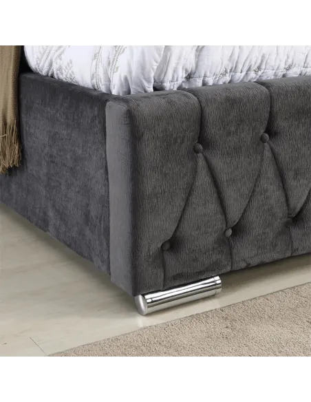 Jersey 4FT6 Bedframe - Dark Grey Fabric
