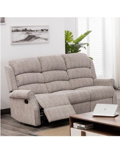 Drancy 3 Seater Manual Recliner Sofa - Natural