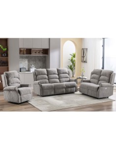 Drancy 3 Seater Electric Recliner Sofa - Latte 2