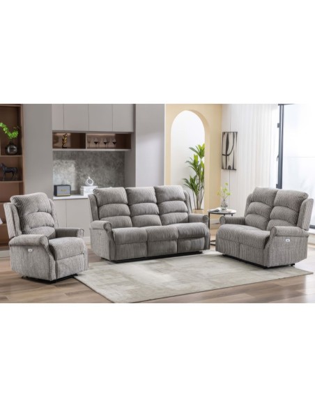 Drancy 3 Seater Electric Recliner Sofa - Latte