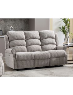 Drancy 3 Seater Electric Recliner Sofa - Natural