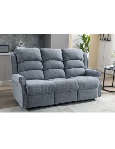 Drancy 3 Seater Electric Recliner Sofa - Steel Blue