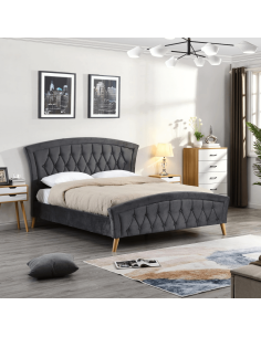 Kingston 5FT Standard Bedframe - Grey Velvet