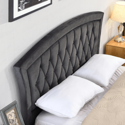Kingston 5FT Standard Bedframe - Grey Velvet