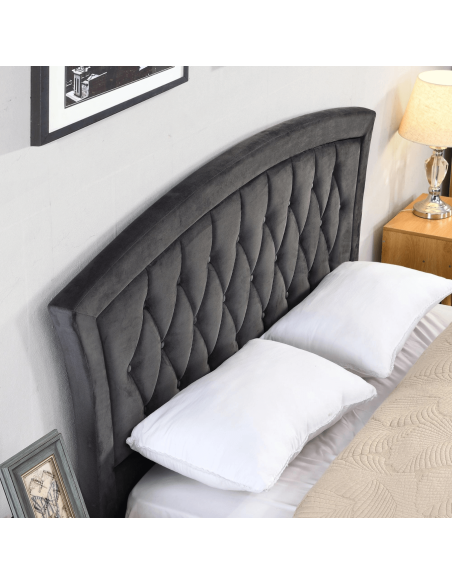 Kingston 5FT Standard Bedframe - Grey Velvet