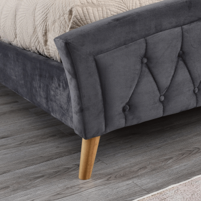 Kingston 5FT Standard Bedframe - Grey Velvet