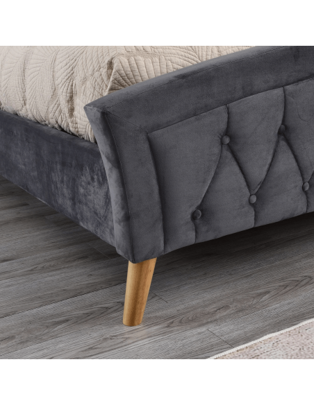 Kingston 5FT Standard Bedframe - Grey Velvet