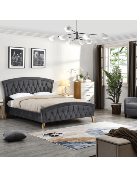 Kingston 5FT Standard Bedframe - Grey Velvet