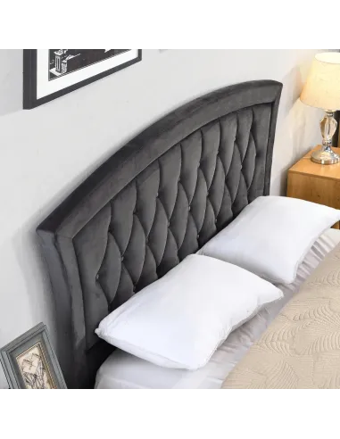 Kingston 4FT6 Standard Bedframe - Grey Velvet