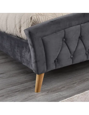 Kingston 4FT6 Standard Bedframe - Grey Velvet