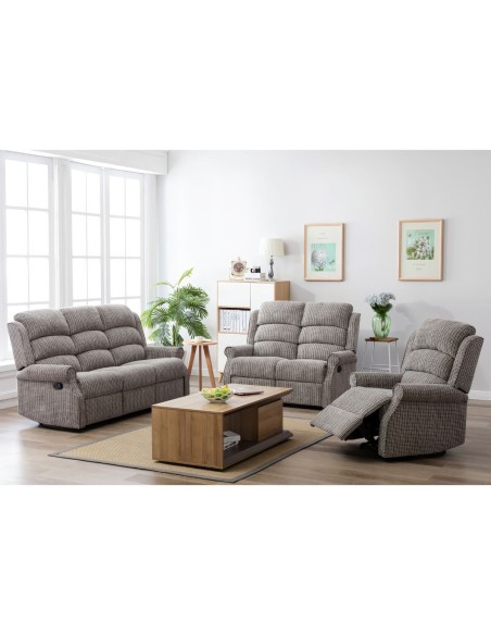 Drancy 2 Seater Manual Recliner Sofa - Latte