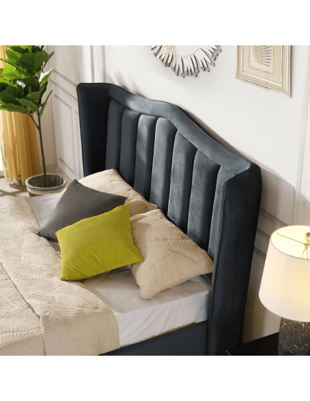 Clare 4FT6 Gas Lift Bedframe - Grey Velvet