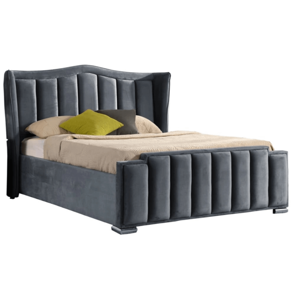 Clare 4FT6 Gas Lift Bedframe - Grey Velvet