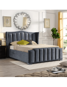 Clare 5FT Gas Lift Bedframe - Grey Velvet 2