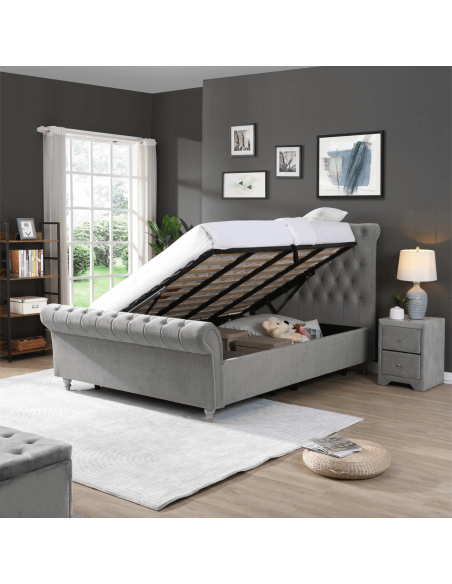 Kilkenny 5FT Side Gas-Lift Bed - Silver