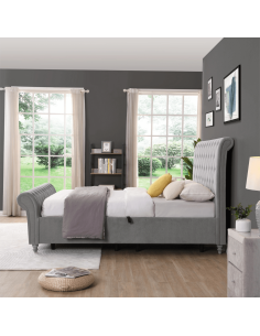 Kilkenny 5FT Side Gas-Lift Bed - Silver 2