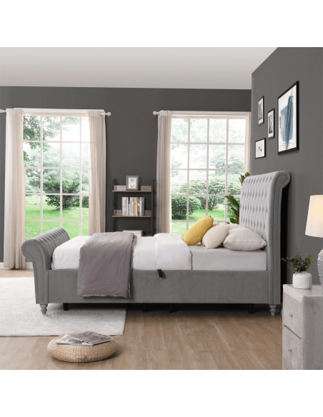 Kilkenny 5FT Side Gas-Lift Bed - Silver