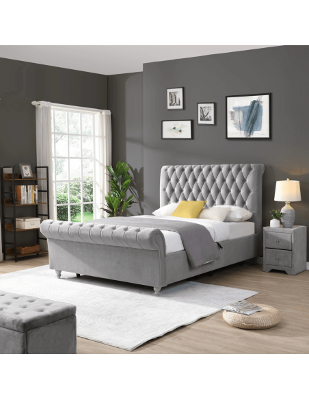 Kilkenny 5FT Side Gas-Lift Bed - Silver