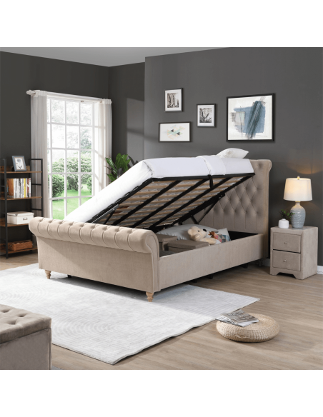 Kilkenny 5FT Side Gas-Lift Bed - Mink