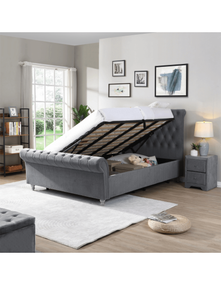 Kilkenny 5FT Side Gas-Lift Bed - Grey